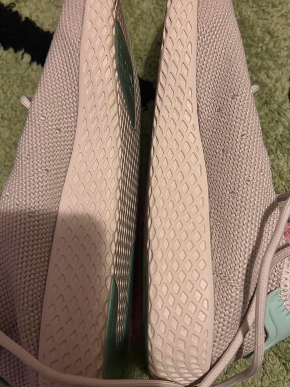 adidas Women’s cream/mint green Knit Slip-On sneakers